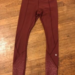 Lululemon Tight Stuff Leggings (Maroon,BRAND NEW!)